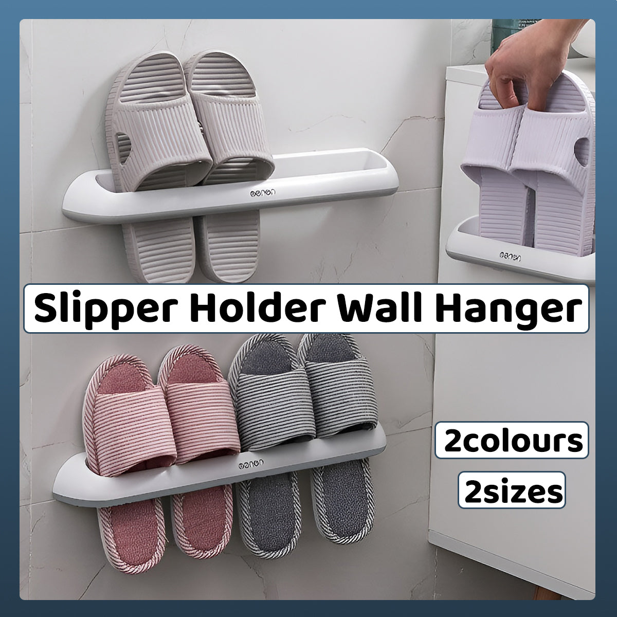 Wall-Mounted Bathroom Slipper Rack in 4 Options – Product View 13