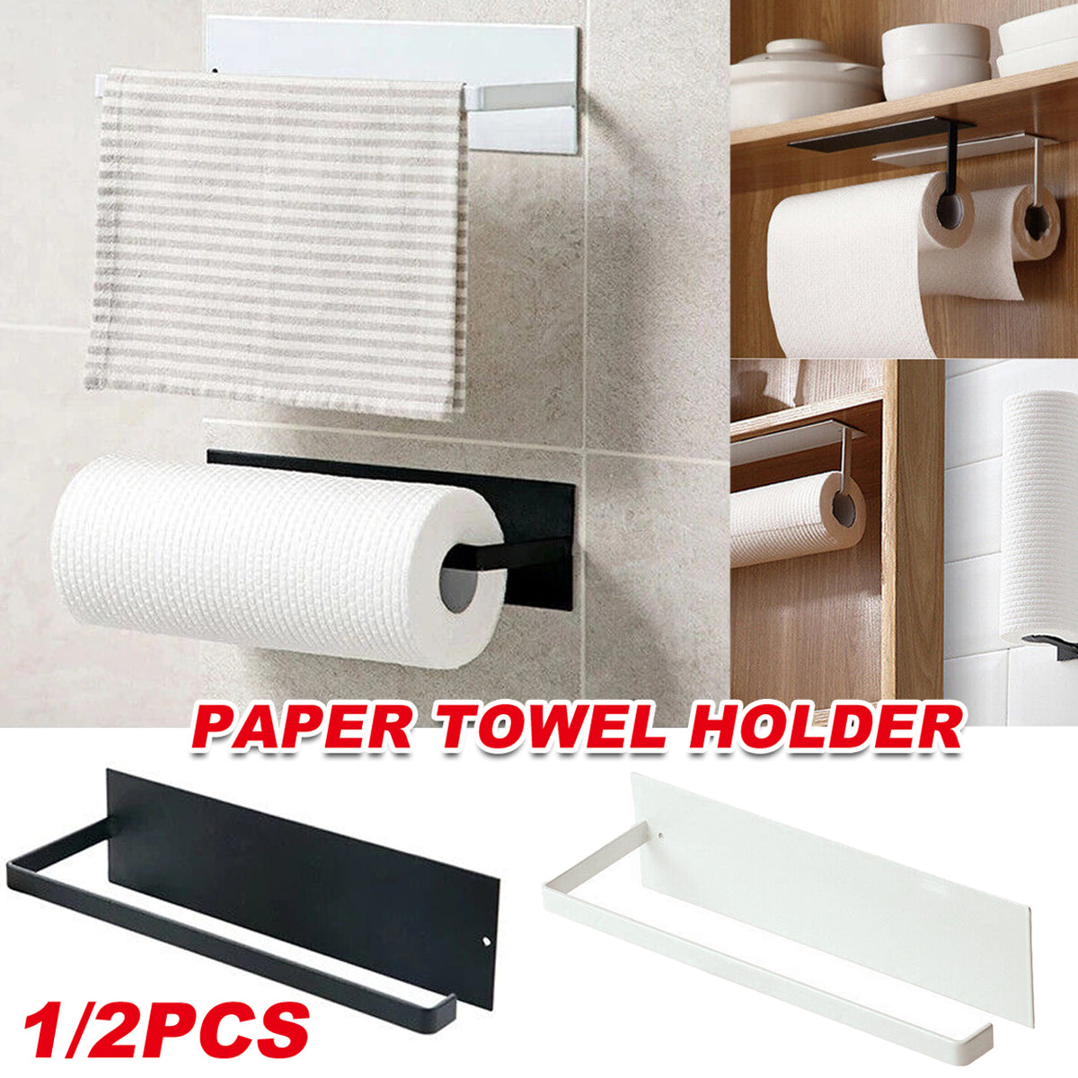 Wall-Mounted Toilet Roll Holder in 5 Pack Options – Product View 1