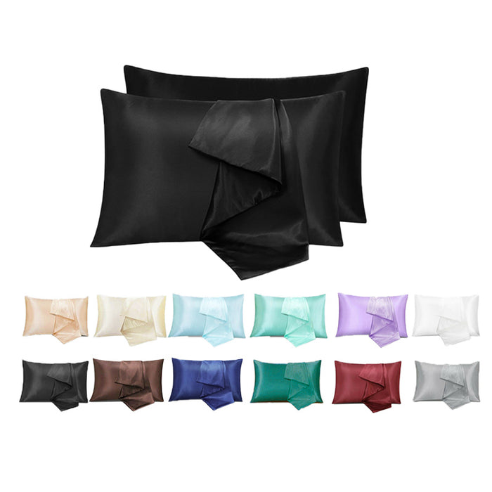 2-Pack Satin Pillowcases – Soft Colour Range