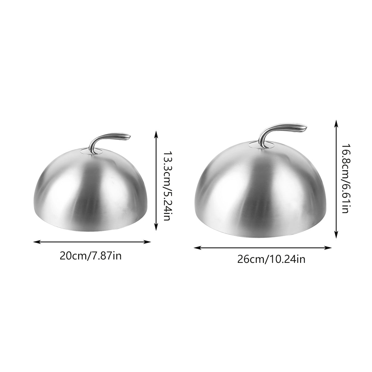 Non Magnetic Stainless Steel Steak Cover Round BBQ Lid High Pot Cover Food Cover