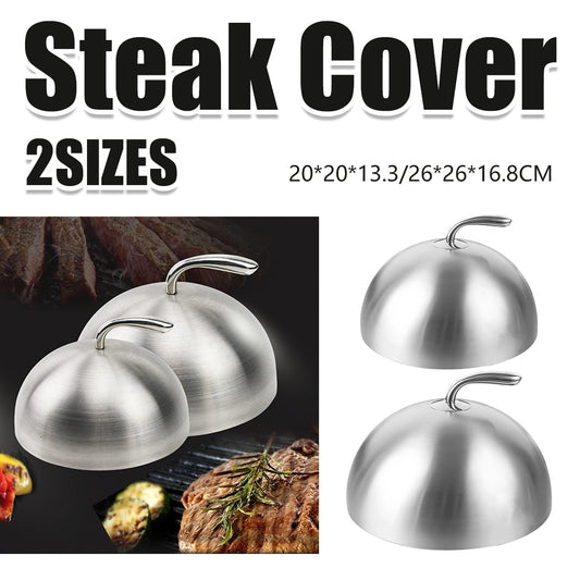 Non Magnetic Stainless Steel Steak Cover Round BBQ Lid High Pot Cover Food Cover