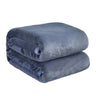 Flannel Fleece Blanket with Soft Plush Pile — Grey Blue