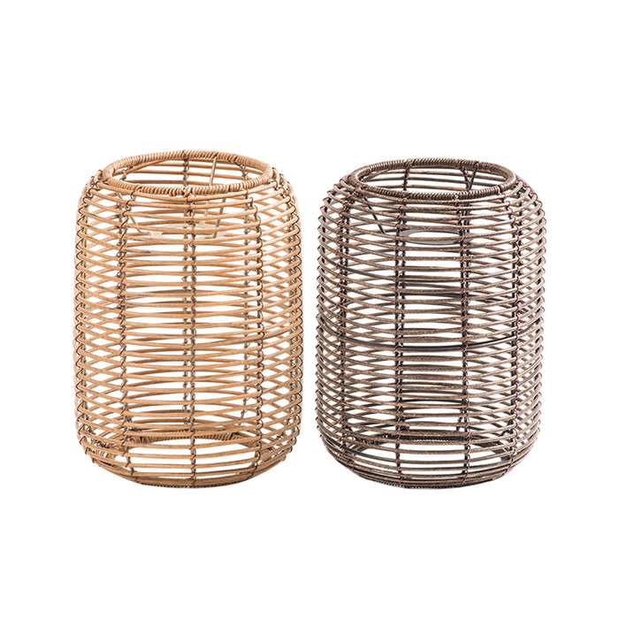 Rattan Pendant Lampshade with Boho Weave