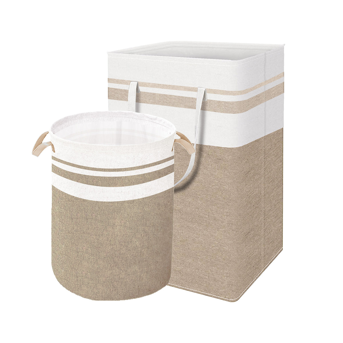 Foldable Canvas Laundry Basket for Dirty Clothes Storage Bag Hamper Organizer
