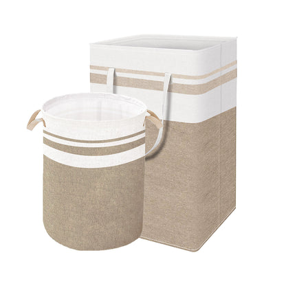 Foldable Canvas Laundry Basket for Dirty Clothes Storage Bag Hamper Organizer