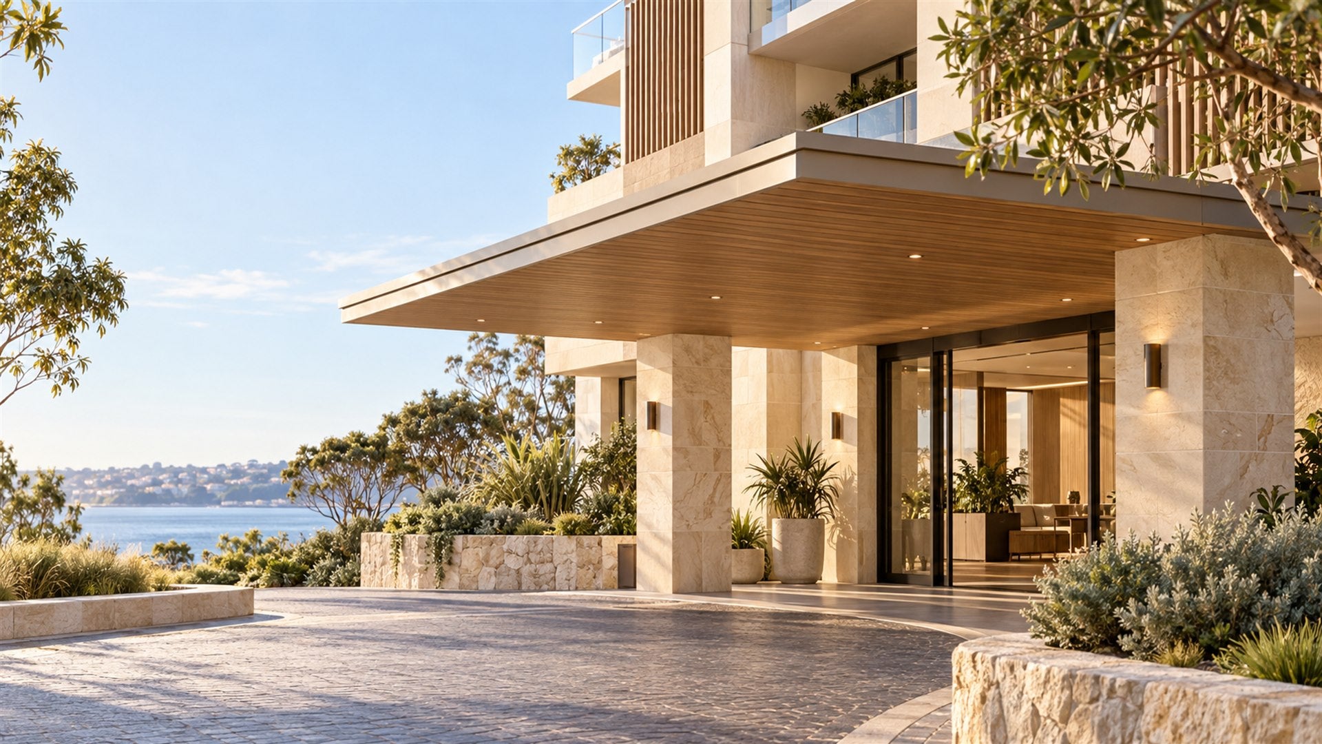Contemporary hotel exterior