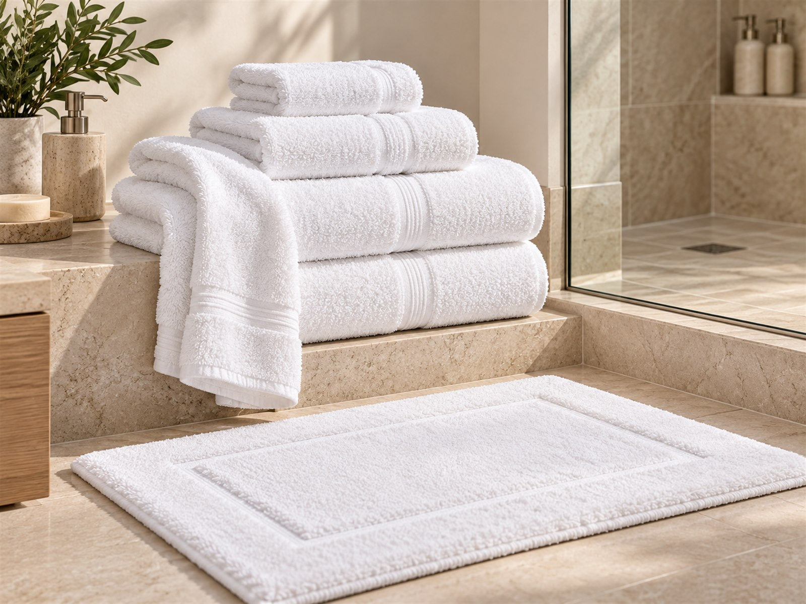 Hotel towels and bathroom linens